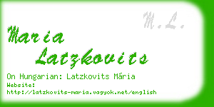 maria latzkovits business card